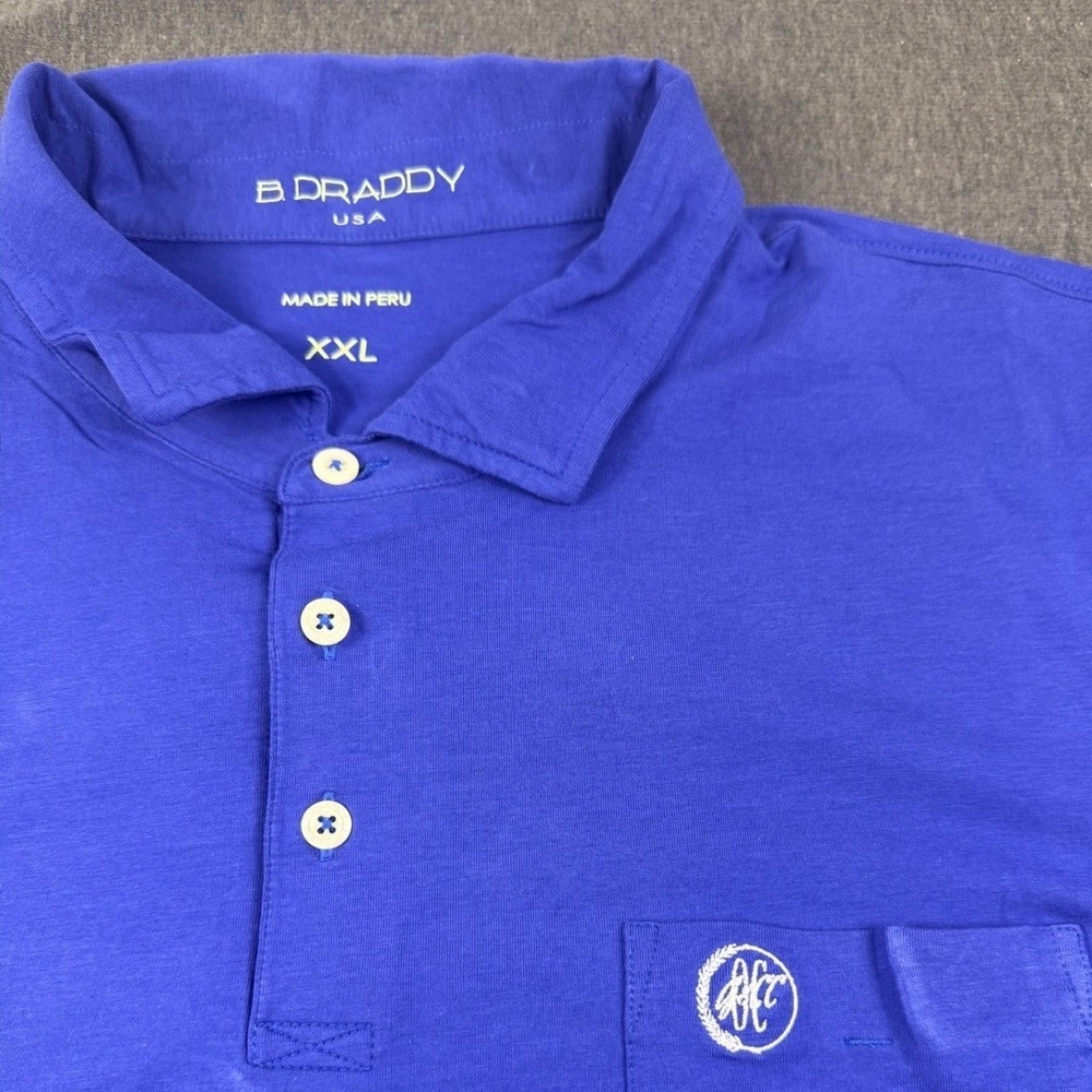 B. Draddy XXL Mens Performance Polo Shirt Blue Short Sleeve Golf